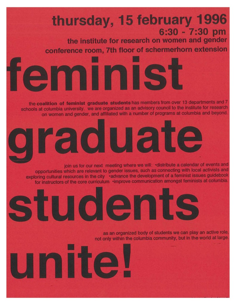1996 Feminist Graduate Students Unite