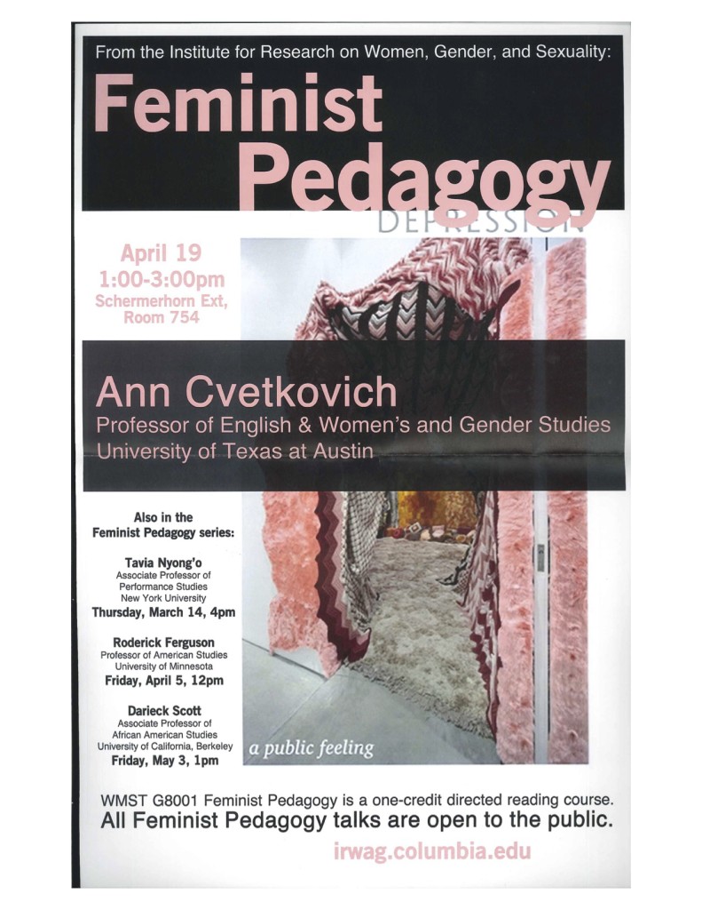 2012-2013 Feminist Pedagogy Cvetkovich