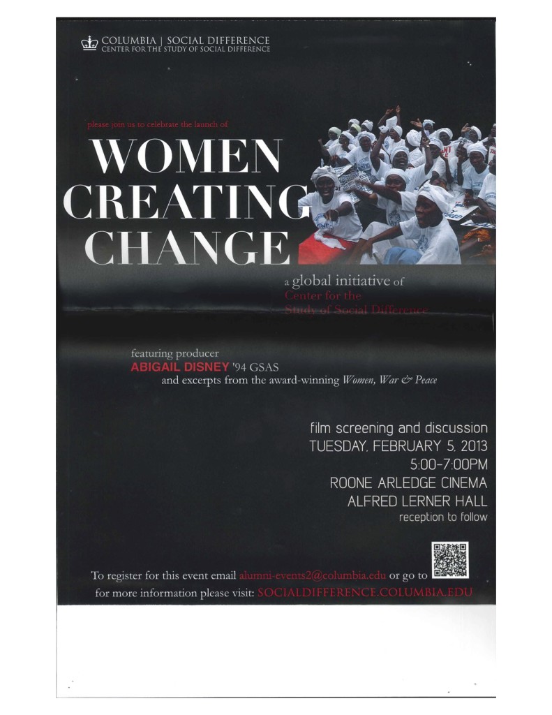 2012-2013 Women Creating Change launch